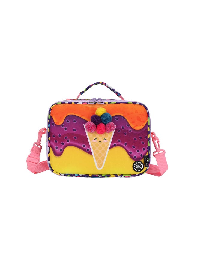 CUBS Ice Cream Print Waterproof Lunch Bag With Removable Shoulder Strap Carrying Your Favorite Meals To School Work Or While Traveling - Image 1