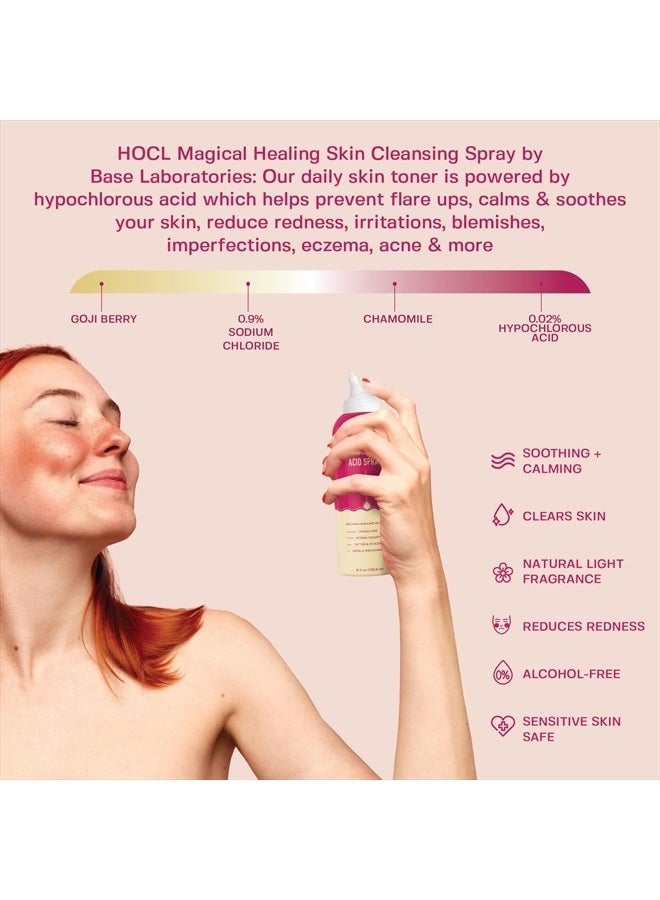 BASE LABORATORIES Hypochlorous Acid Spray for Face & Skin | 8 oz | Magic Facial Spray Daily Skin Repair Solution for Sensitive Skin, Redness, Irritations, Eczema, Acne. Hypochlrous HOCL Molecule Spray - Image 3