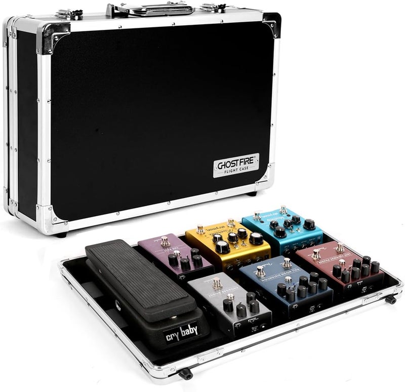 GHOSTFIRE Guitar Multi Effect Pedal Case14x9.8x4.2in ，with Pedal Mounting Tape Fastener，Sturdy Locking Aluminum ，T series T-EC6 - Image 1