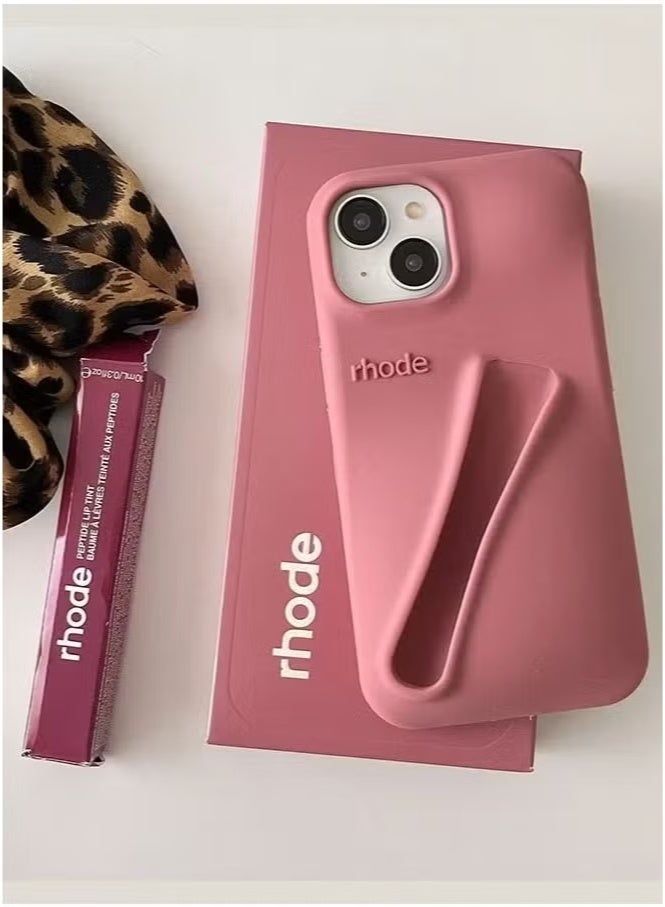 rhode iPhone 16 Pro Max Silicone Case Lip Holder for Cell Phone, Lip Gloss Adhesive Sleeve for Phone, Lip Holder Stick-on Phone Case, Back Stick On Holder for iPhone Phones (Salty Tan) - Image 4