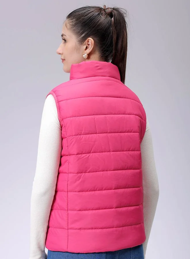 Freehand Women Regular Fit Solid Quilted Jacket