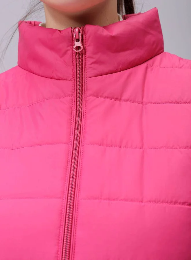 Freehand Women Regular Fit Solid Quilted Jacket