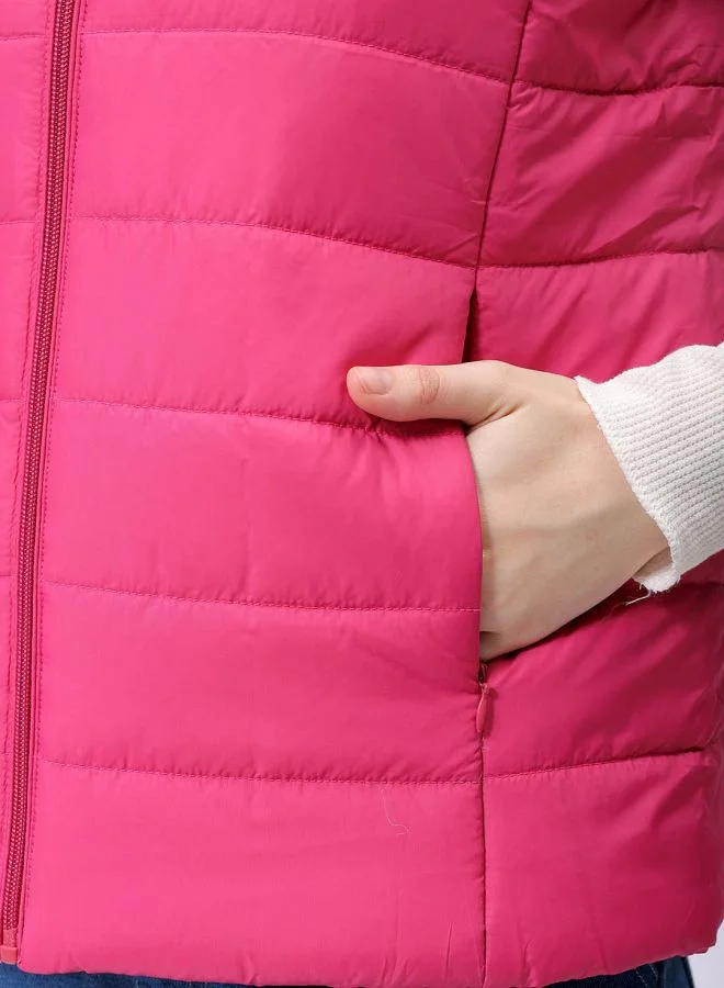 Freehand Women Regular Fit Solid Quilted Jacket