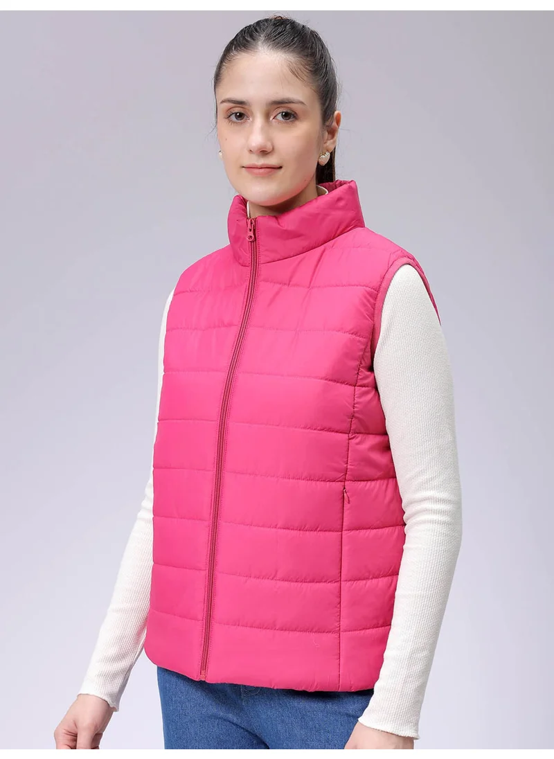 Freehand Women Regular Multicolour Solid High Neck Sleeveless Outerwear