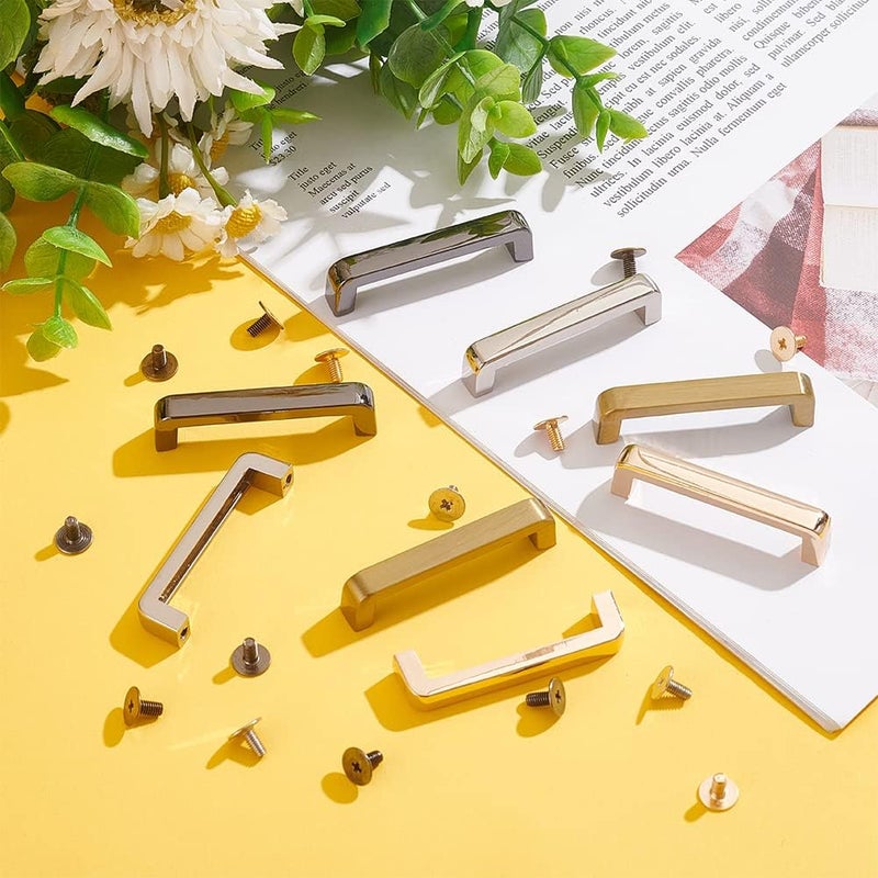 كلاراكو مجموعة من 8 قطع من مشبك حامل حزام الحقيبة من كلاركو، 4 ألوان من موصلات حزام المحفظة المعدنية مع برغي وسلسلة حقيبة يد ومشابك تعليق ومشبك جانبي قابل للفصل وأدوات يدوية من الجلد للمحفظة، 1.8 × 0.5 × 0.2 بوصة - Image 4