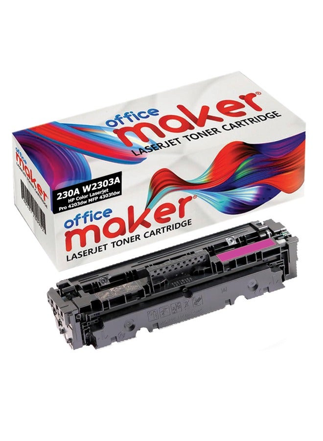 Office Maker Office Maker Compatible 230A Magenta W2303A Toner Cartridge Replacement for Toner Cartridge,for HP Color Laserjet Pro 4203dw MFP 4303fdw Printer 1 Pack Magenta. - Image 1