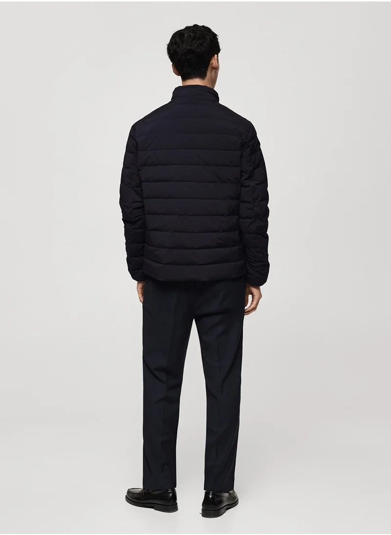 Mango Man Mirlo Quilted Zip Through Jacket