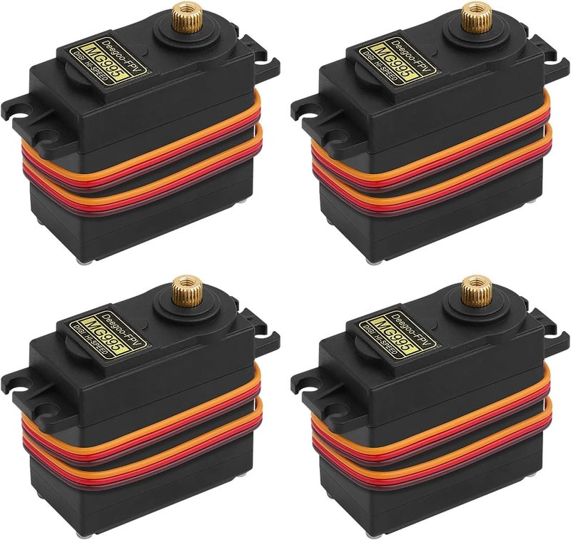 Deegoo-FPV 4-Pack Servo Motor MG995 Control Angle180 Metal Gear Servo 13KG Digital High Speed Torque Servo Motor for DIY Smart Robot Toys RC Toy Car Model Helicopter RC Boat - Image 1