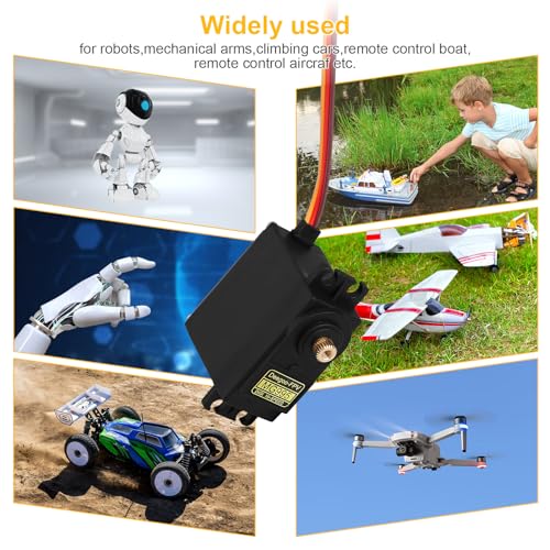 Deegoo-FPV 4-Pack Servo Motor MG995 Control Angle180 Metal Gear Servo 13KG Digital High Speed Torque Servo Motor for DIY Smart Robot Toys RC Toy Car Model Helicopter RC Boat - Image 5