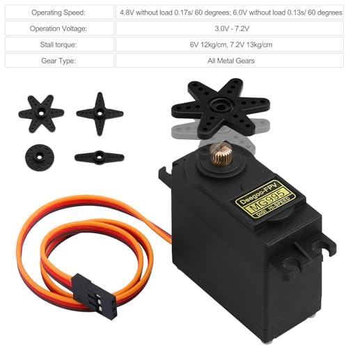 Deegoo-FPV 4-Pack Servo Motor MG995 Control Angle180 Metal Gear Servo 13KG Digital High Speed Torque Servo Motor for DIY Smart Robot Toys RC Toy Car Model Helicopter RC Boat - Image 4