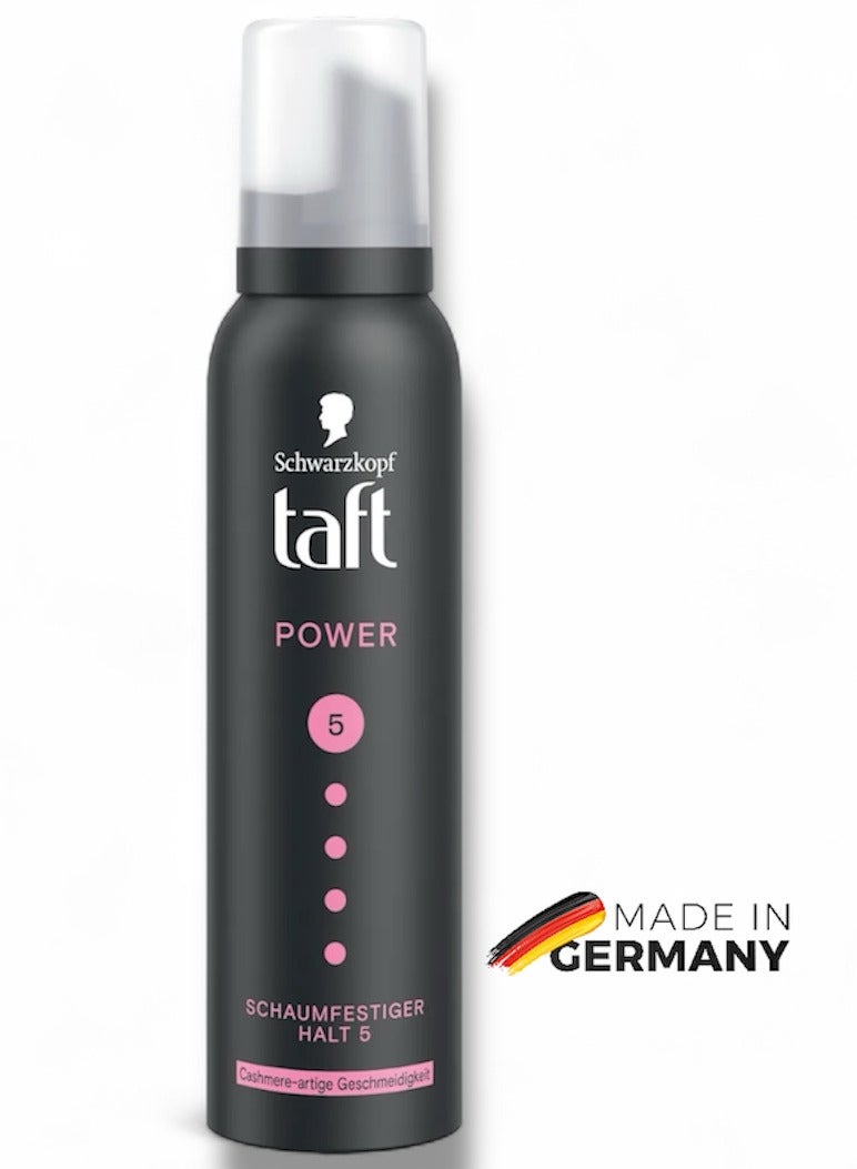 Schwarzkopf TAFT Hair Foam Strong Hold – 150 ml | Cashmere-Like Softness for Dry & Damaged Hair | Protects Against Humidity & Wind | Vegan, Silicone-Free, PETA Approved - Image 1