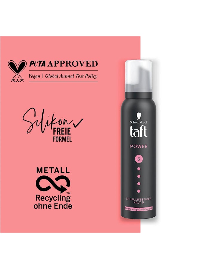 Schwarzkopf TAFT Hair Foam Strong Hold – 150 ml | Cashmere-Like Softness for Dry & Damaged Hair | Protects Against Humidity & Wind | Vegan, Silicone-Free, PETA Approved - Image 4