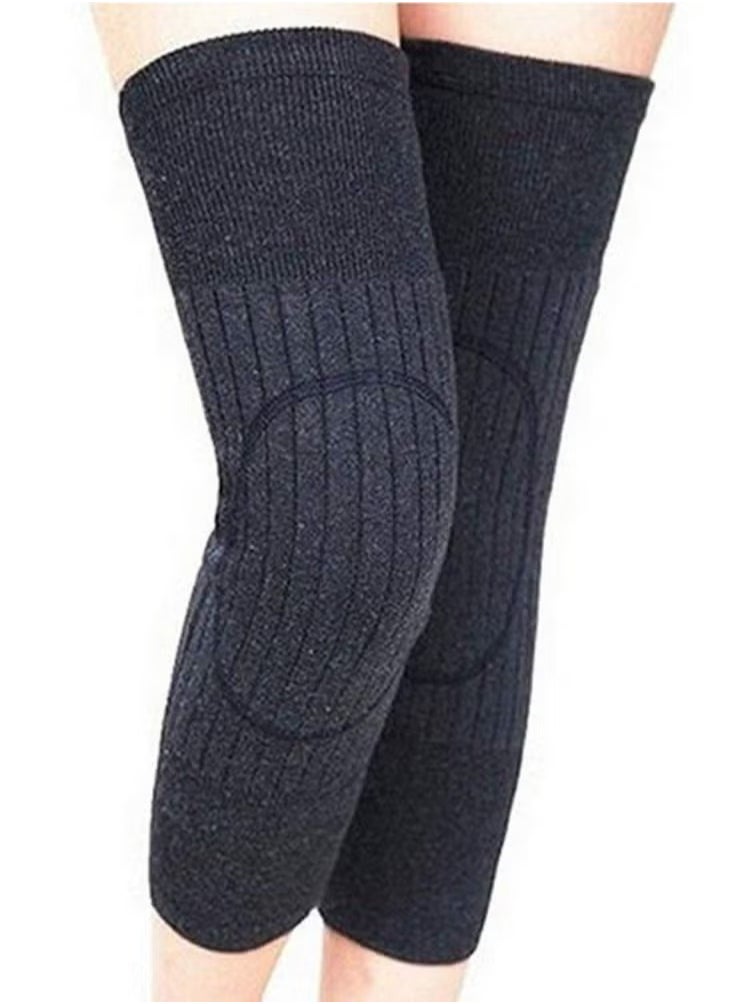 PYC Unisex Winter Warm Thicken Cashmere Wool Knee Brace Support Pads Leg Warmers Thin Knee Sleeves for Men and Women Sports and Daily Wear (Dark Grey)  - Image 1