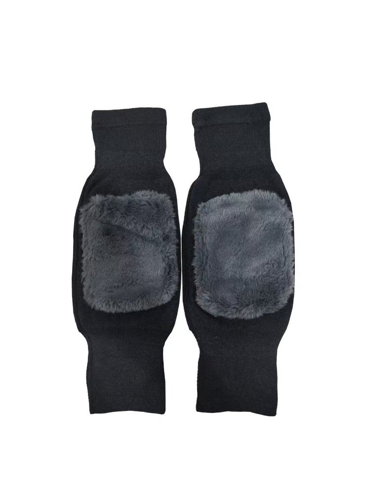 PYC Unisex Winter Warm Thicken Cashmere Wool Knee Brace Support Pads Leg Warmers Thin Knee Sleeves for Men and Women Sports and Daily Wear (Dark Grey)  - Image 5