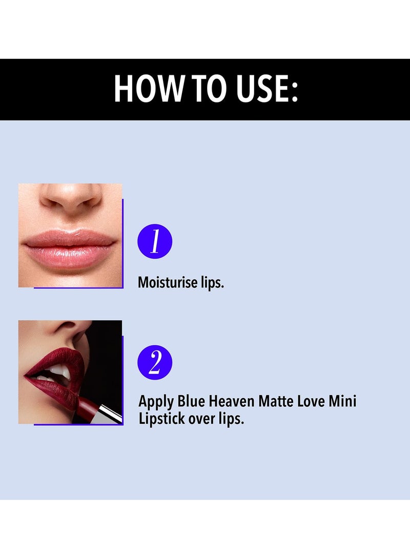 بلو هيفن مجموعة أحمر شفاه ماتي لوف الصغيرة من 10 قطع تدوم طويلاً، مرطبة للنساء، لمسة نهائية ناعمة، 13 جرام - Image 3