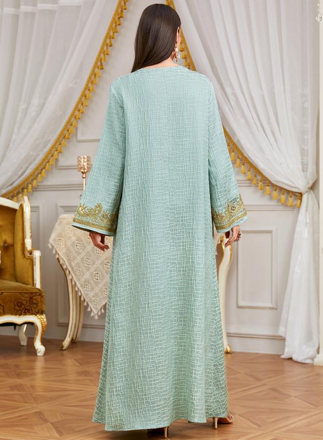 Take Two Teal Embroidered A-Line Jalabiya - Image 3