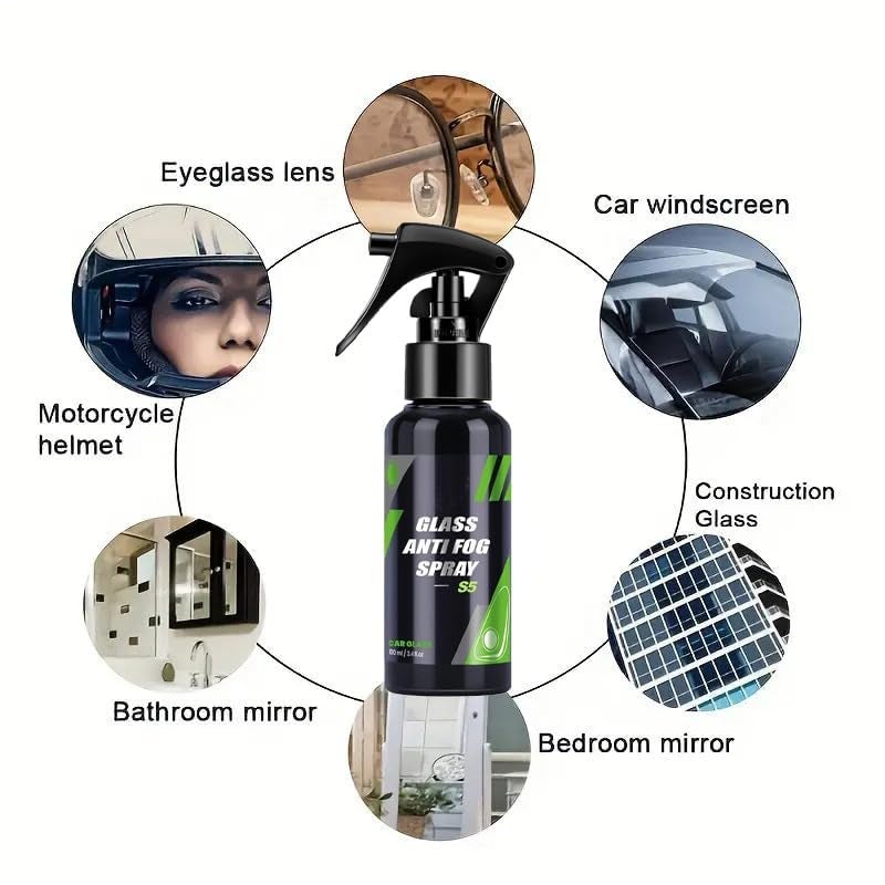 VANITYA مزيل فيلم الزيت من فانيتيّا لزجاج السيارة، رذاذ منظف زجاج السيارة مضاد للضباب (110 مل)، مضاد للضباب، مقاوم للمطر، منظف زجاج السيارات، مزيل بقع الماء العسر، منظف زجاج السيارة الأمامي، منظف واقي الخوذة - Image 4