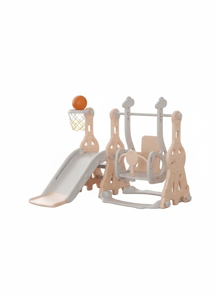 فول جوي مجموعة زحليقة وأرجوحة مع حلقة كرة سلة 3*1 للأطفال،مجموعة ملعب داخلي وخارجي للأطفال الصغار،مجموعة ألعاب تسلق للأطفال - Image 5