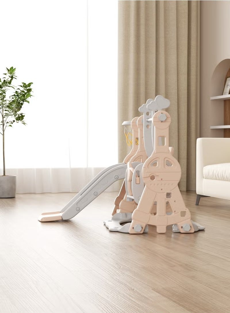 فول جوي مجموعة زحليقة وأرجوحة مع حلقة كرة سلة 3*1 للأطفال،مجموعة ملعب داخلي وخارجي للأطفال الصغار،مجموعة ألعاب تسلق للأطفال - Image 3