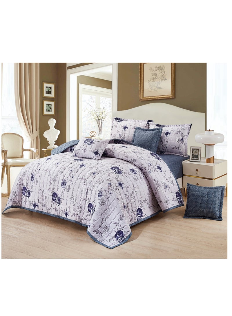 Microfiber Double Bedspread, Fits 200 x 200 cm, 7 Pieces