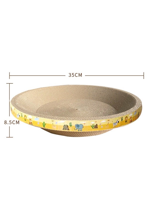 Round Cardboard Cat Bed for Cats Scratch Bed Cat Scratch Pad with Catnip Durable Recycle Lint-Free for Furniture Protection
