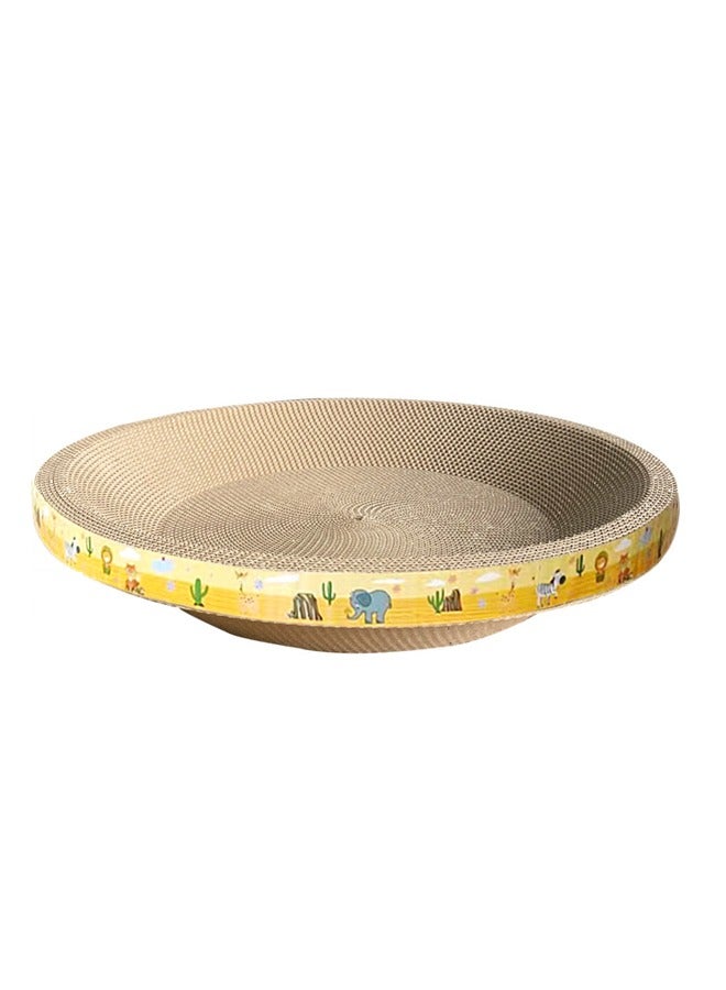 Round Cardboard Cat Bed for Cats Scratch Bed Cat Scratch Pad with Catnip Durable Recycle Lint-Free for Furniture Protection