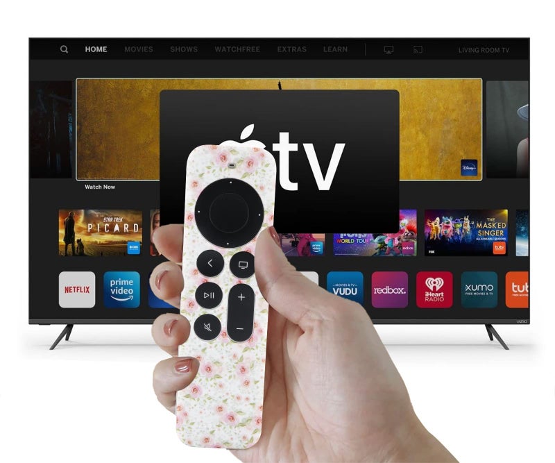 LEFXMOPHY غطاء LEFXMOPHY لجهاز Apple TV لجهاز التحكم عن بُعد Siri 2023 2021 2022 2024، وحدة تحكم 4K HD الجيل 2 و 3، غلاف سيليكون مزهر مع حبل - Image 3