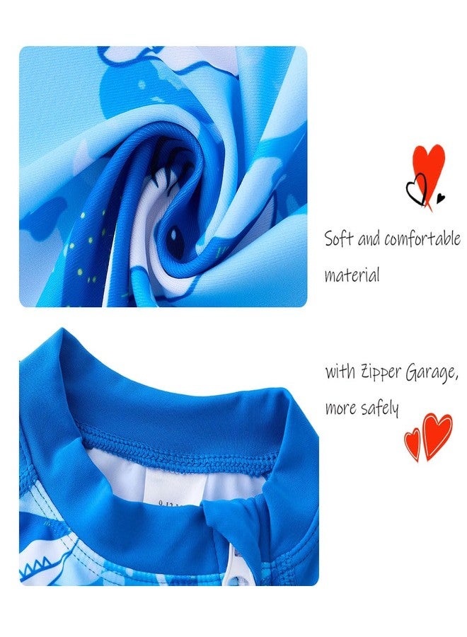 UMELOK Toddler Swimsuit One Piece Zipper Boys Swim Suit UPF 50+ Sun Protection Rash Guard Swimwear Blue Shark 18-24 Months - Image 5