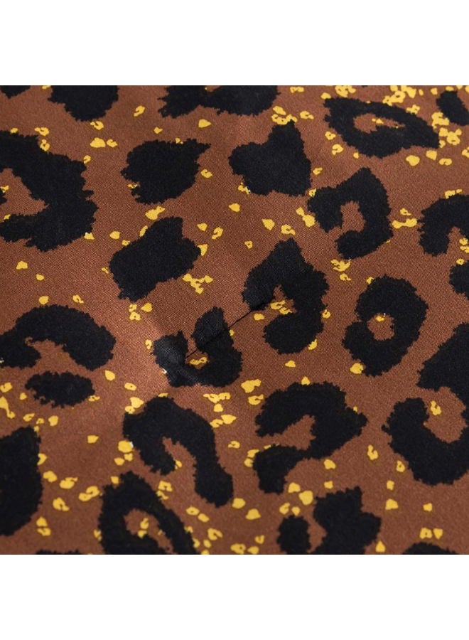 Caressma Safari Leopard Cheetah Print Brown Comforter Set, Full Size 3 Pieces for All Seasons, Untamed Wilderness Style Comforter with Pillowshams, Ultra Soft Microfiber - Image 4