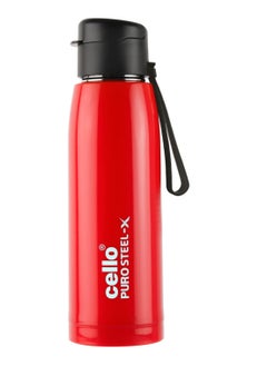 Cello Puro Steel-X Cooper Water Bottle, 600ml, Red, Ideal for Gym, Office, Travel  - Image 1