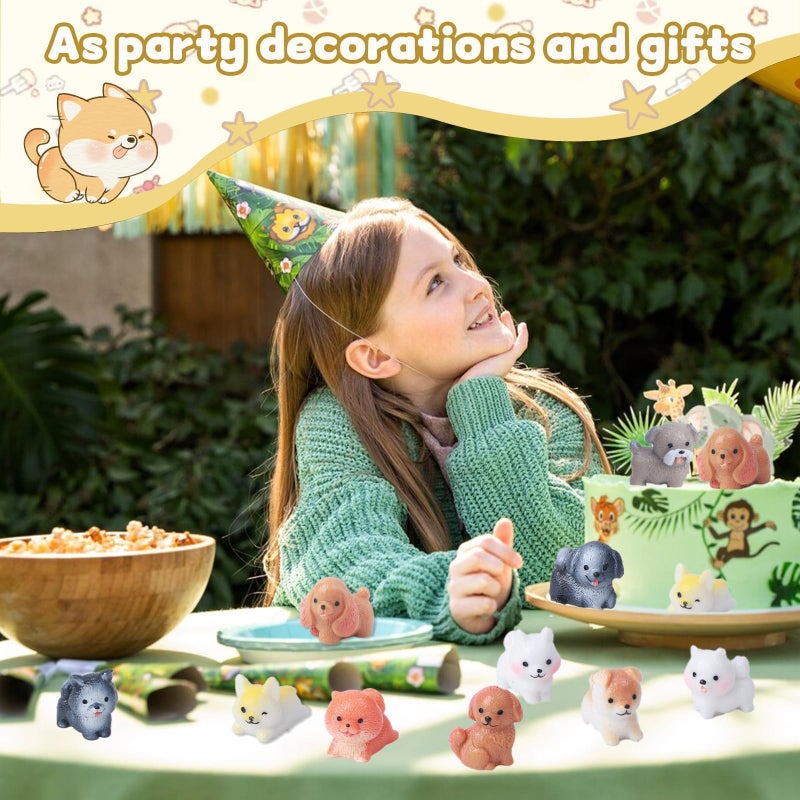 Nerfcareani 50 Pcs Mini Dog Figurines Miniature Resin Animals in Bulk Little Puppy Toys Dog Cake Decorations for DIY Moss Landscape Garden Ornament Birthday Party Home Decors - Image 5