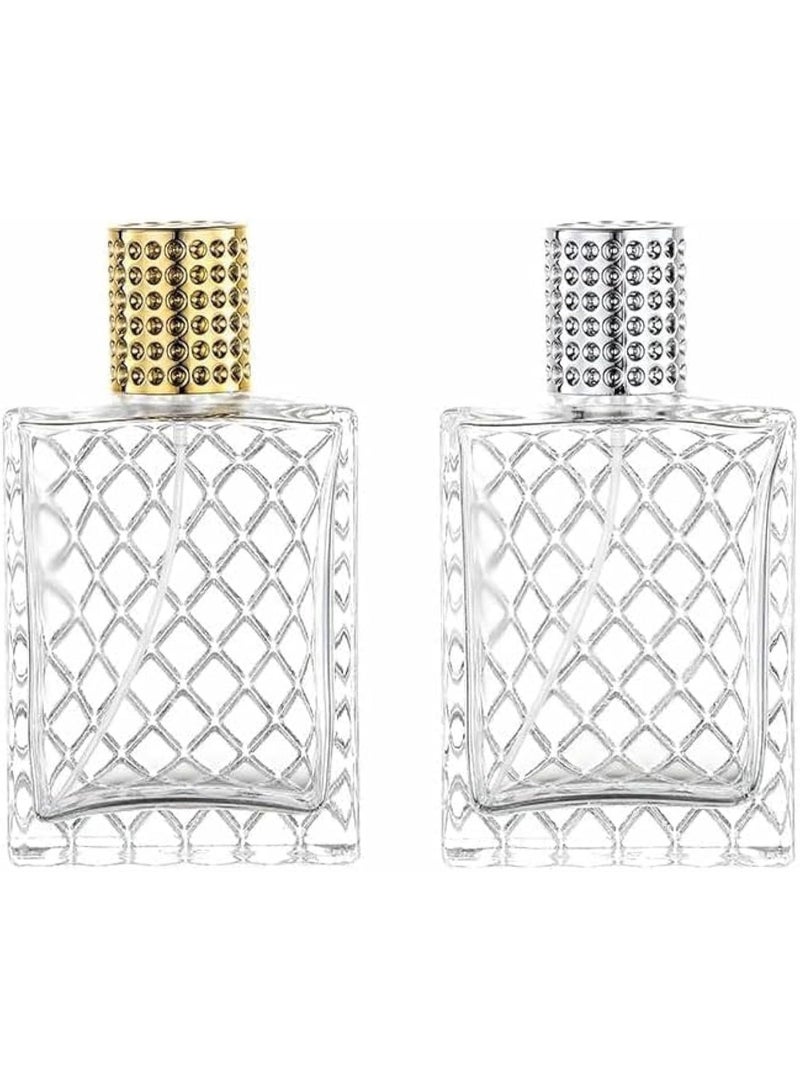HZYH 2 Pack 100ml Thick Glass Perfume Atomizer,Empty Perfume Spray Bottle,Portable Fragrance Fine Mist Spray Bottle Perfume Dispenser for Travel (100ml-Clear) - Image 1