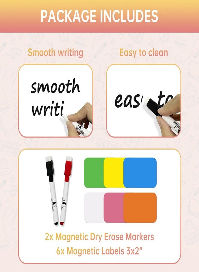 Navy Penguin White Board Mini Kit - 10 x 10 in Whiteboard with 2 Dry Erase Markers and 6 Magnetic Notes - Small Double-Sided Wall Hanging Dry Wipe Off Board for Home and Office - Image 2