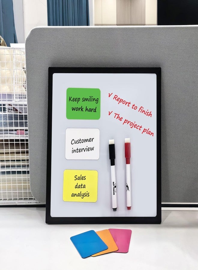 Navy Penguin White Board Mini Kit - 10 x 10 in Whiteboard with 2 Dry Erase Markers and 6 Magnetic Notes - Small Double-Sided Wall Hanging Dry Wipe Off Board for Home and Office - Image 5