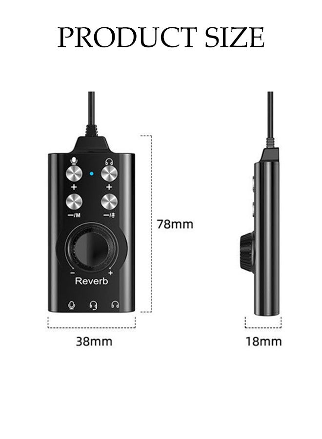 DUNISO USB Sound Card Adapter,Multifunctional  External Audio Converter with Volume Control,for Windows and Mac, Plug & Play No Drivers Needed - Image 2