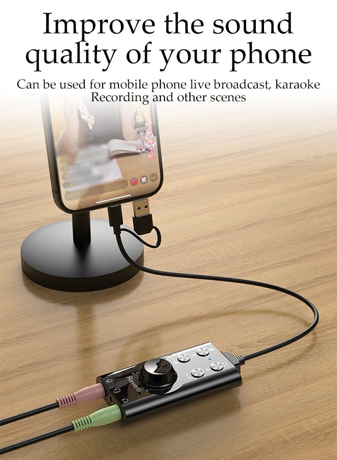 DUNISO USB Sound Card Adapter,Multifunctional  External Audio Converter with Volume Control,for Windows and Mac, Plug & Play No Drivers Needed - Image 4