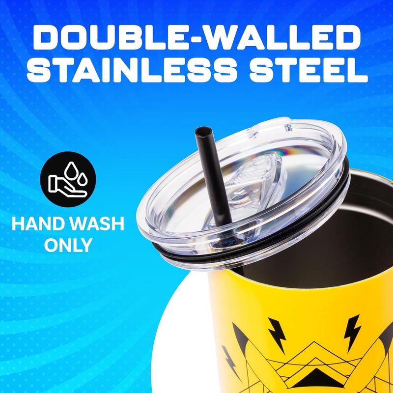 Silver Buffalo Pokémon Lightning Stainless Steel Tumbler with Handle Featuring Pikachu, Fits in Standard Cup Holder, 40 Ounces - Image 4