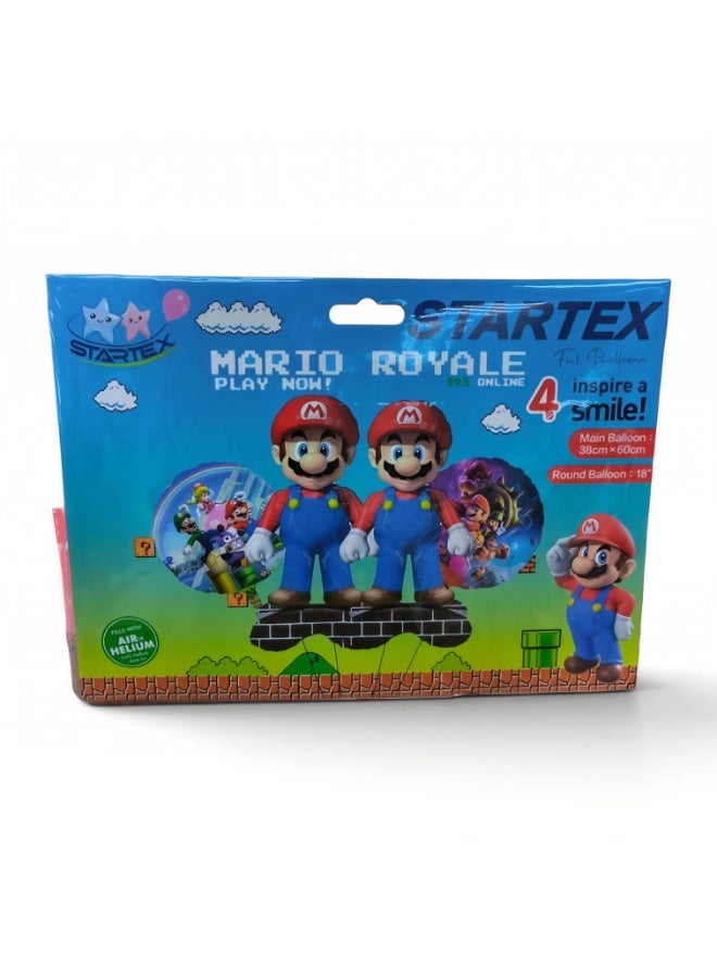 Mario Themed Foil Balloon Set , 4 pcs