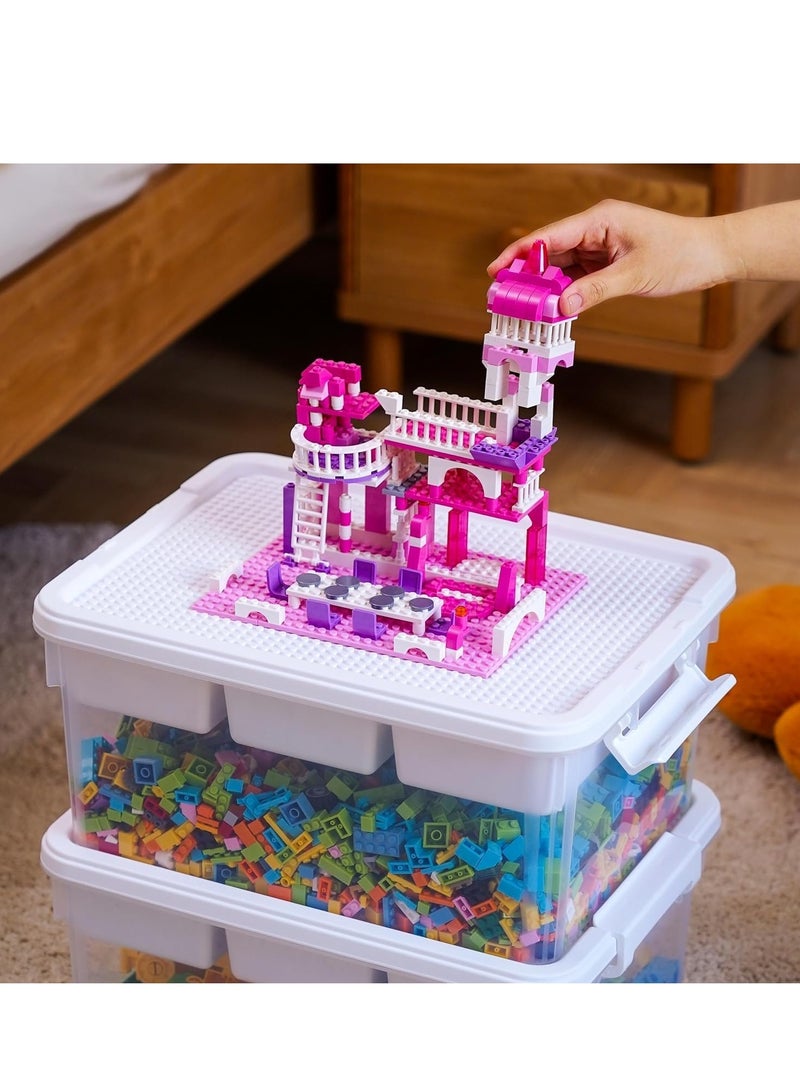 TRASSLE 17 QT Plastic Storage Box with Removable Tray Craft Organizers and Storage Clear Storage Container for Organizing Bead, Tool, Sewing, Playdoh - Image 1