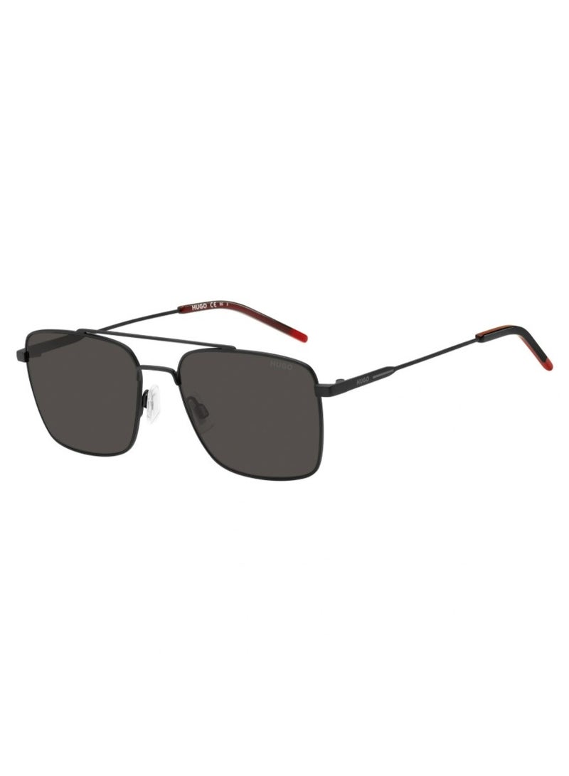 HUGO BOSS Hugo Boss HG 1177/S 003IR Matte Black Square Sunglasses – 57 mm – Men’s UV400 Protection  - Image 1