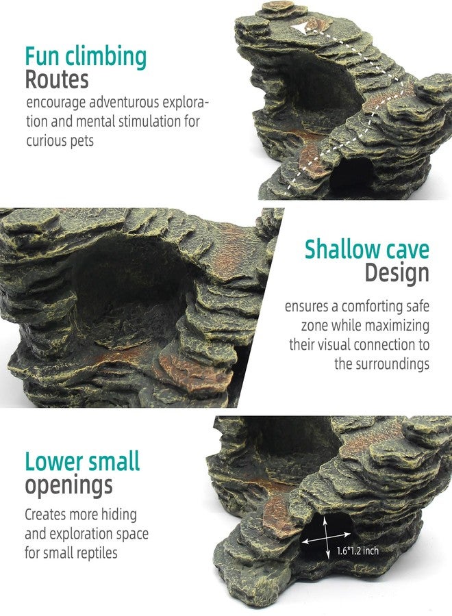 relaqcc Turtle Basking Platform Shale Scape Step Ledge, Reptile Ladder Resting Terrace Aquarium Decor, Great for Reptiles, Amphibians, Frogs, Small Turtle - Image 4