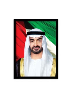 Spoil Your Wall Wall Posters with Black Frames of Sheikh Mohamed bin Zayed bin sultan Al Nahyan Flag Background for Living Room and Office Wall Arts Home Décor Photo Frames by Spoil Your Wall (40x55 cm)  - Image 1