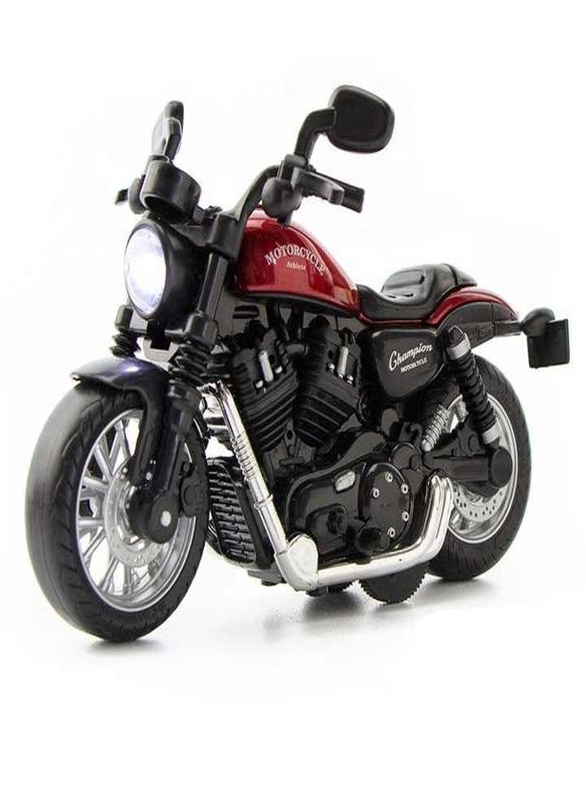 FROWWY 1:14 Scale Pull Back Die Cast Motorcycle Bike Toy Model for Kids - Black, Multi-Color (Pack of 1) - Image 1