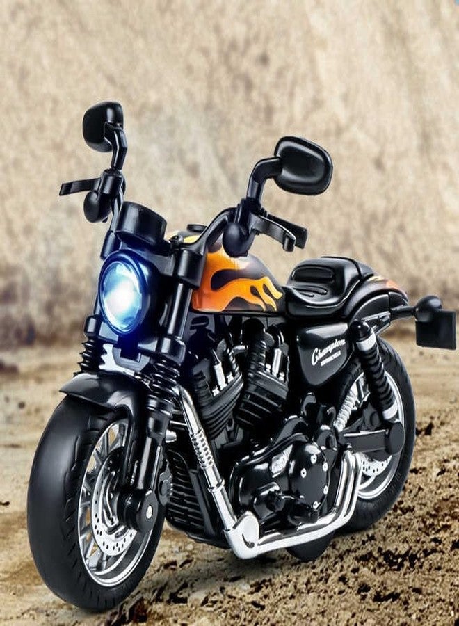 FROWWY 1:14 Scale Pull Back Die Cast Motorcycle Bike Toy Model for Kids - Black, Multi-Color (Pack of 1) - Image 2