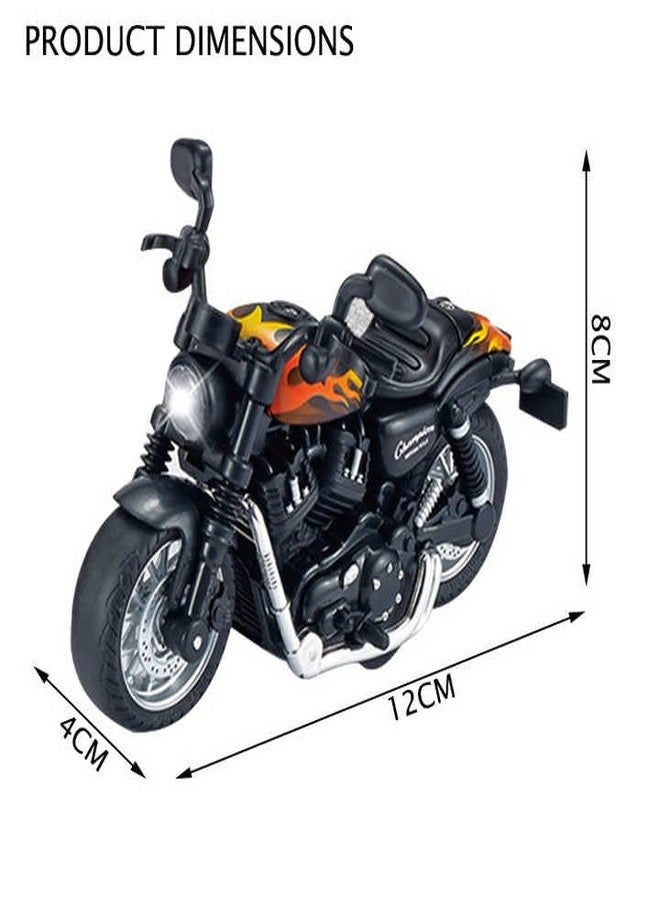 FROWWY 1:14 Scale Pull Back Die Cast Motorcycle Bike Toy Model for Kids - Black, Multi-Color (Pack of 1) - Image 4