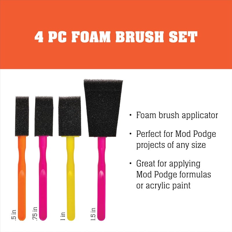 Mod Podge FBA Scrapbooking Foam Brush Set, (4-Piece), Assorted 4 Count - Image 2
