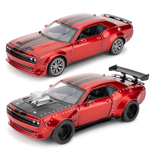 LOVEPOSELY 136 Take Apart Assembled Car Model for 2022 Dodge Challenger SRT Hellcat Diecast Toy DIY Zinc Alloy Vehicle Toy Kit Educational Building Toys Birthday Gift for Children Red - Image 5