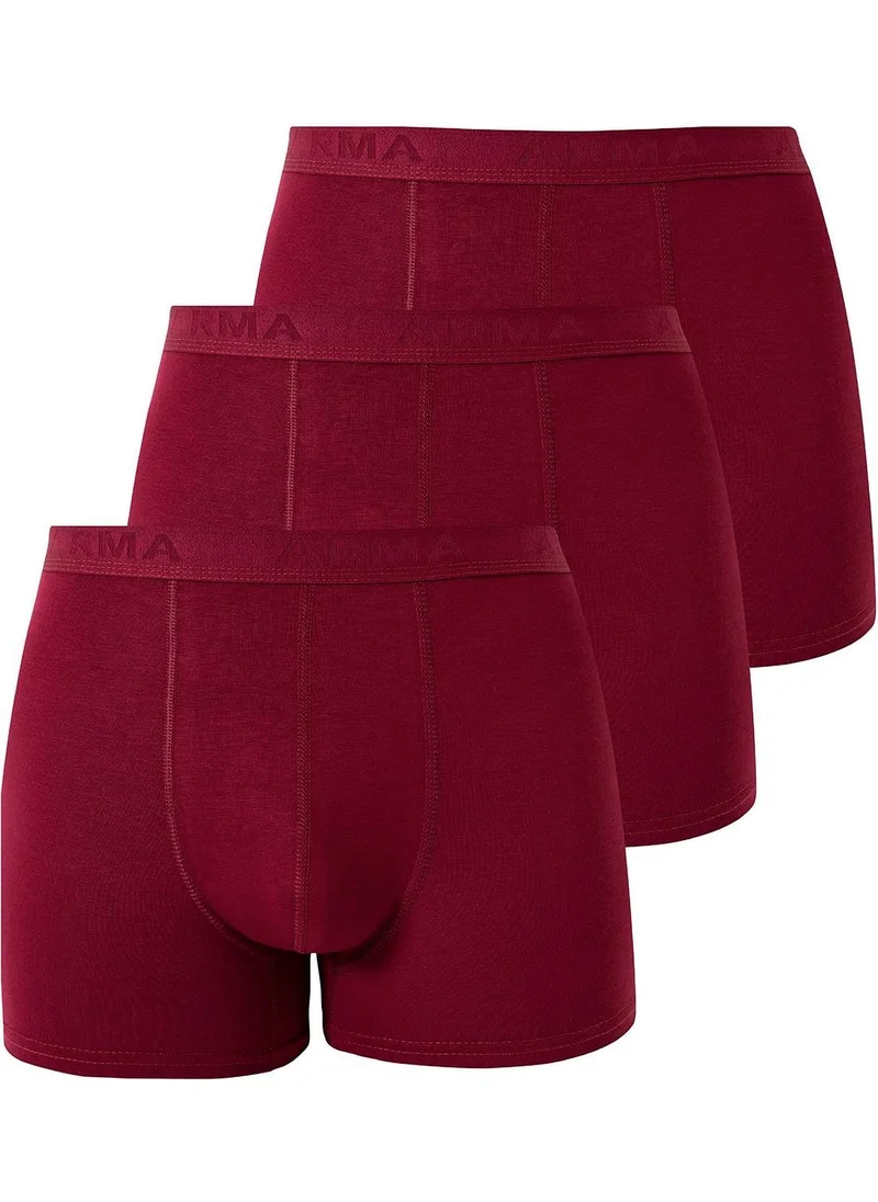 Arma Yıldız Arma Star Men's Claret Red Bamboo Boxer 3-Pack