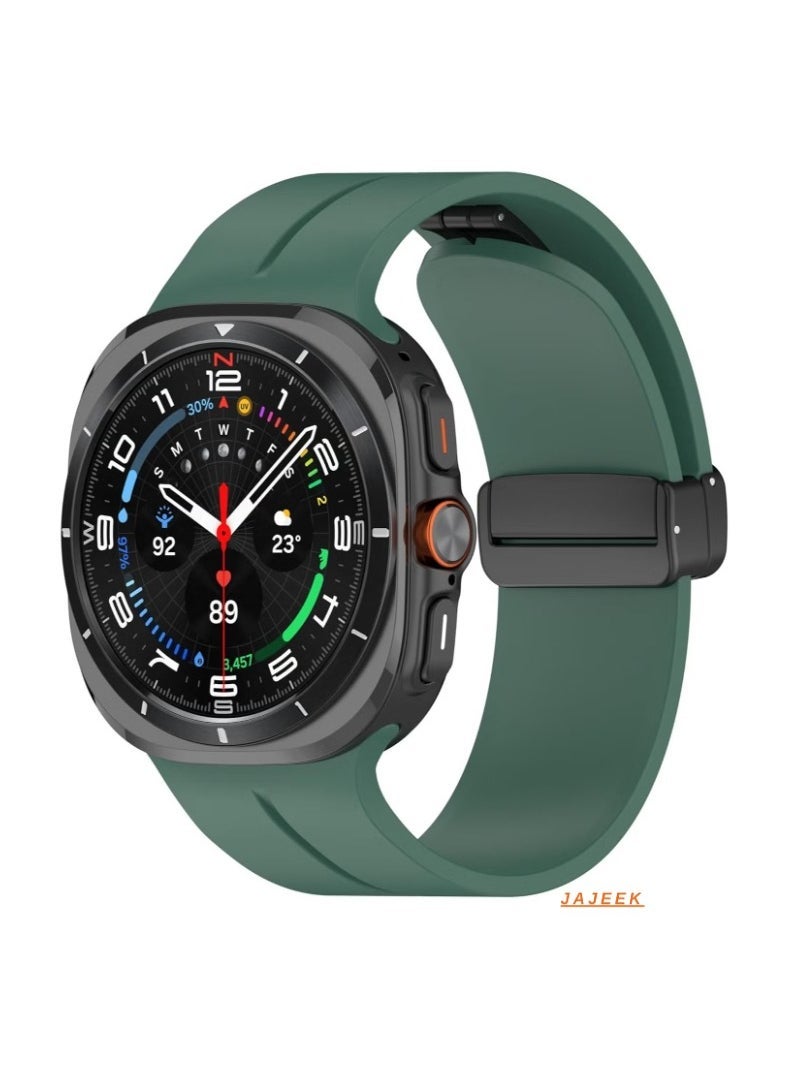 JAJEEK Magnetic Band Compatible with Samsung Galaxy Watch 7 Ultra 2024 – D-Buckle Silicone Sports Strap, No Gap Magnetic Replacement Band for Men & Women - Image 1