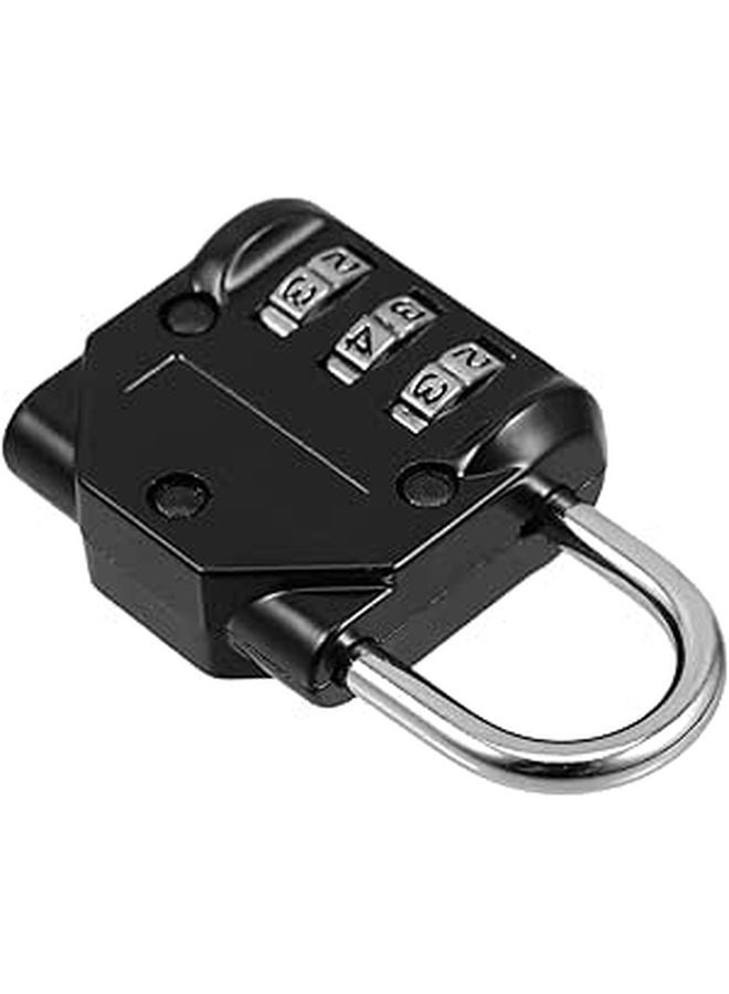 3 Digit Combination Padlock Weatherproof For Luggage Suitcase Gym Locker Outdoor Travel Black - Image 1